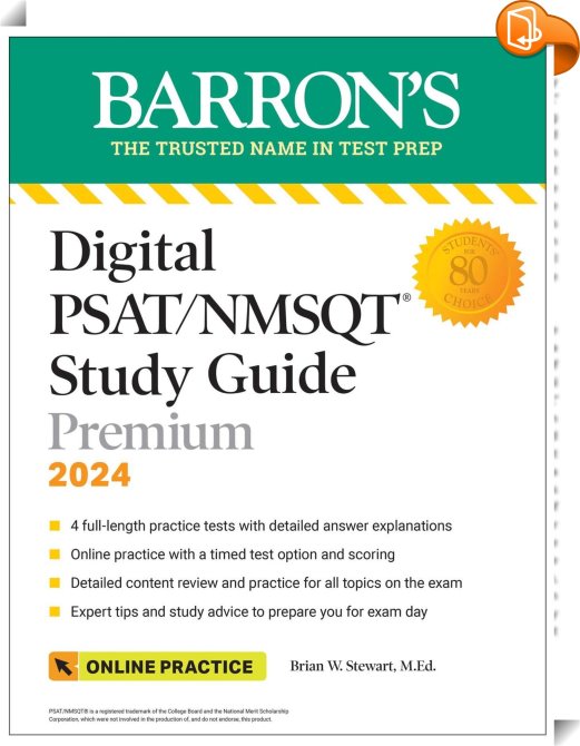 Digital PSAT/NMSQT Study Guide Premium, 2024 4 Practice Tests